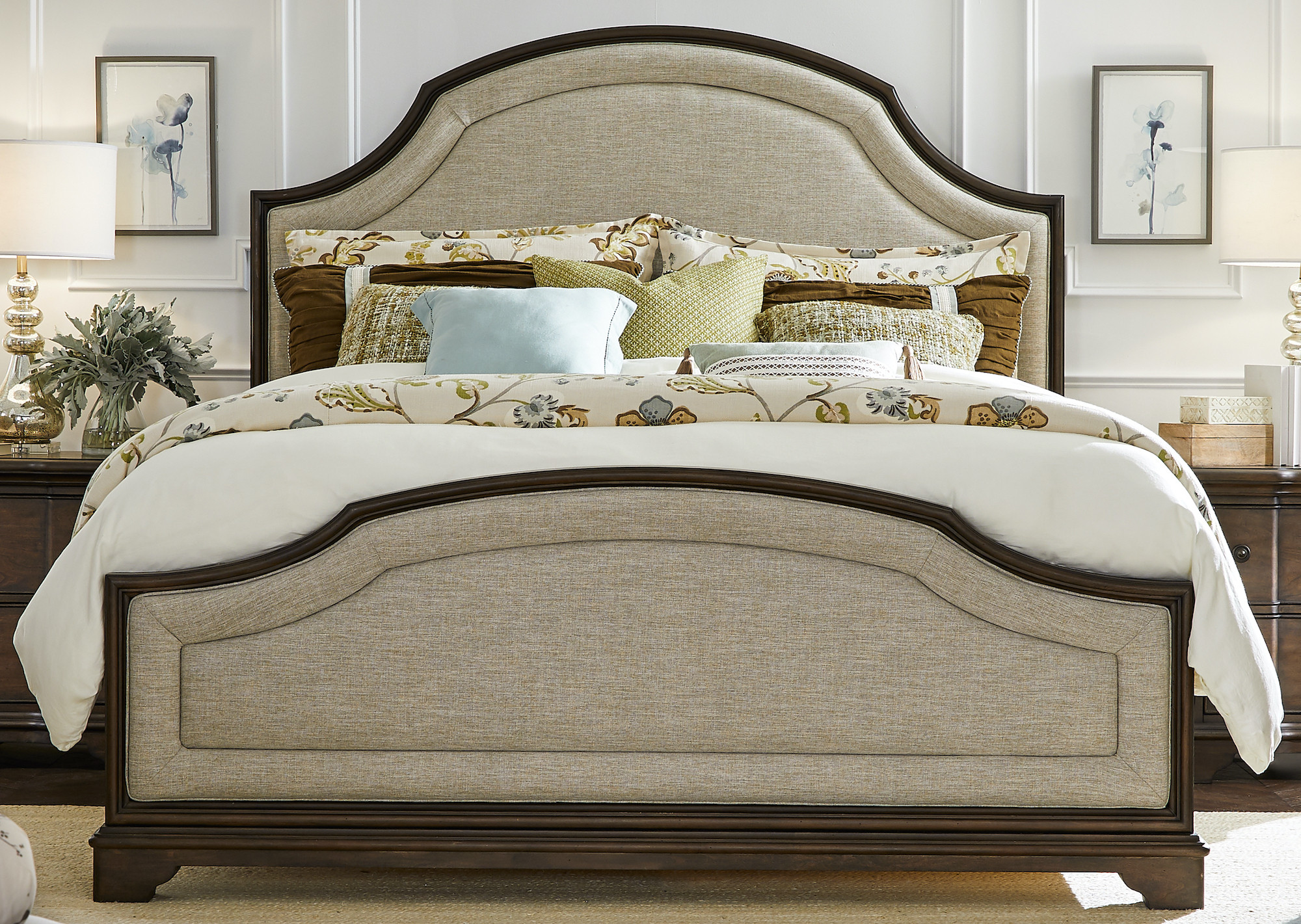 Upholstered Cal King Panel Bed