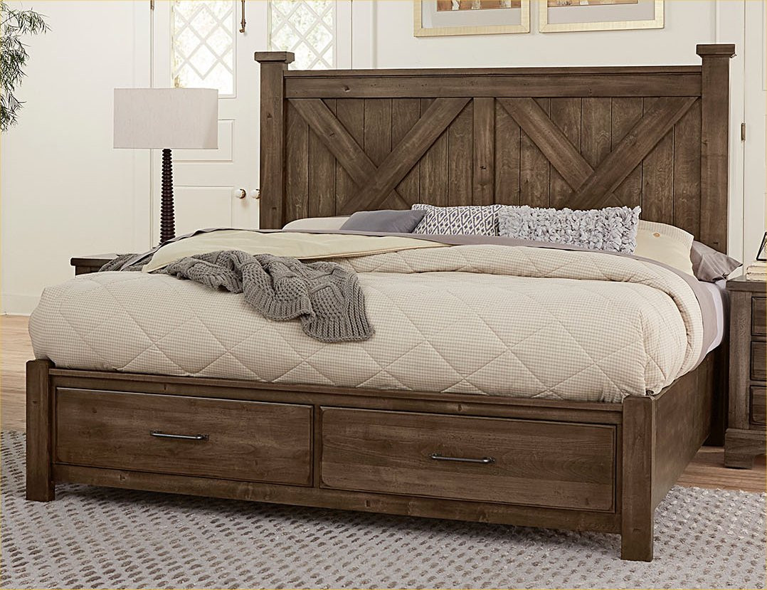 King X Bed W/ Storage Footboard