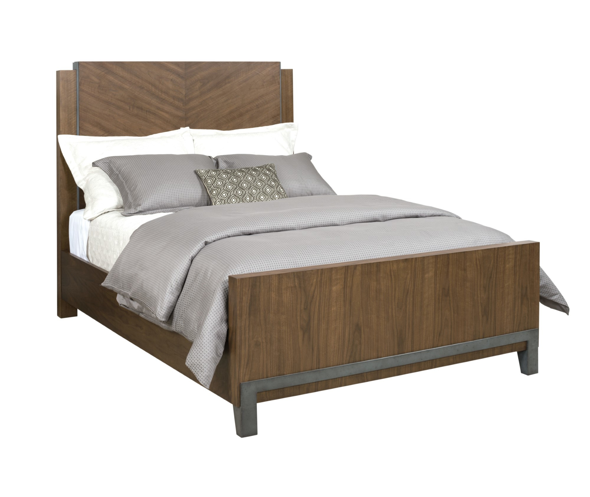 Chevron Walnut Cal King Bed