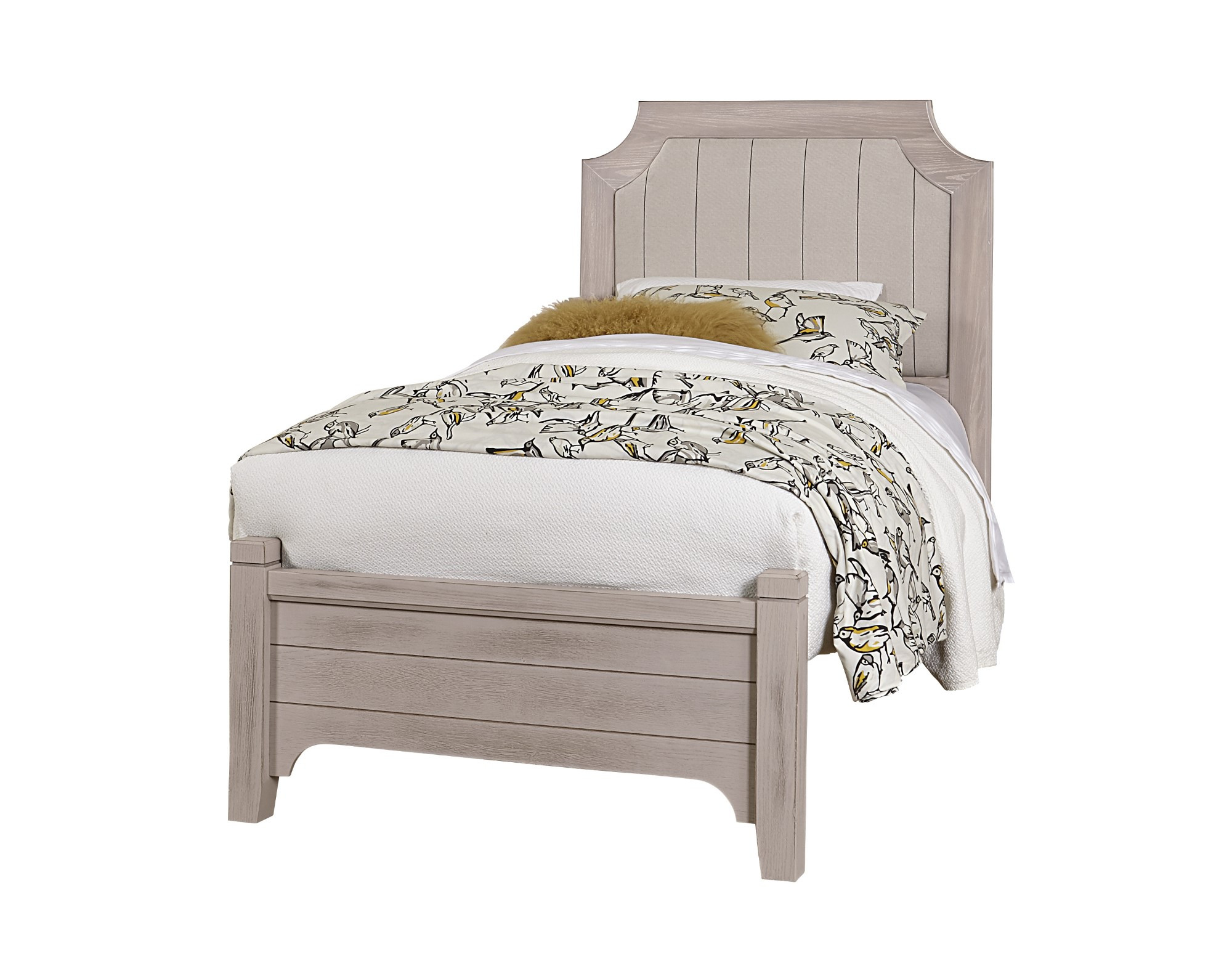 Twin Upholstered Bed W/ Low Profile Footboard