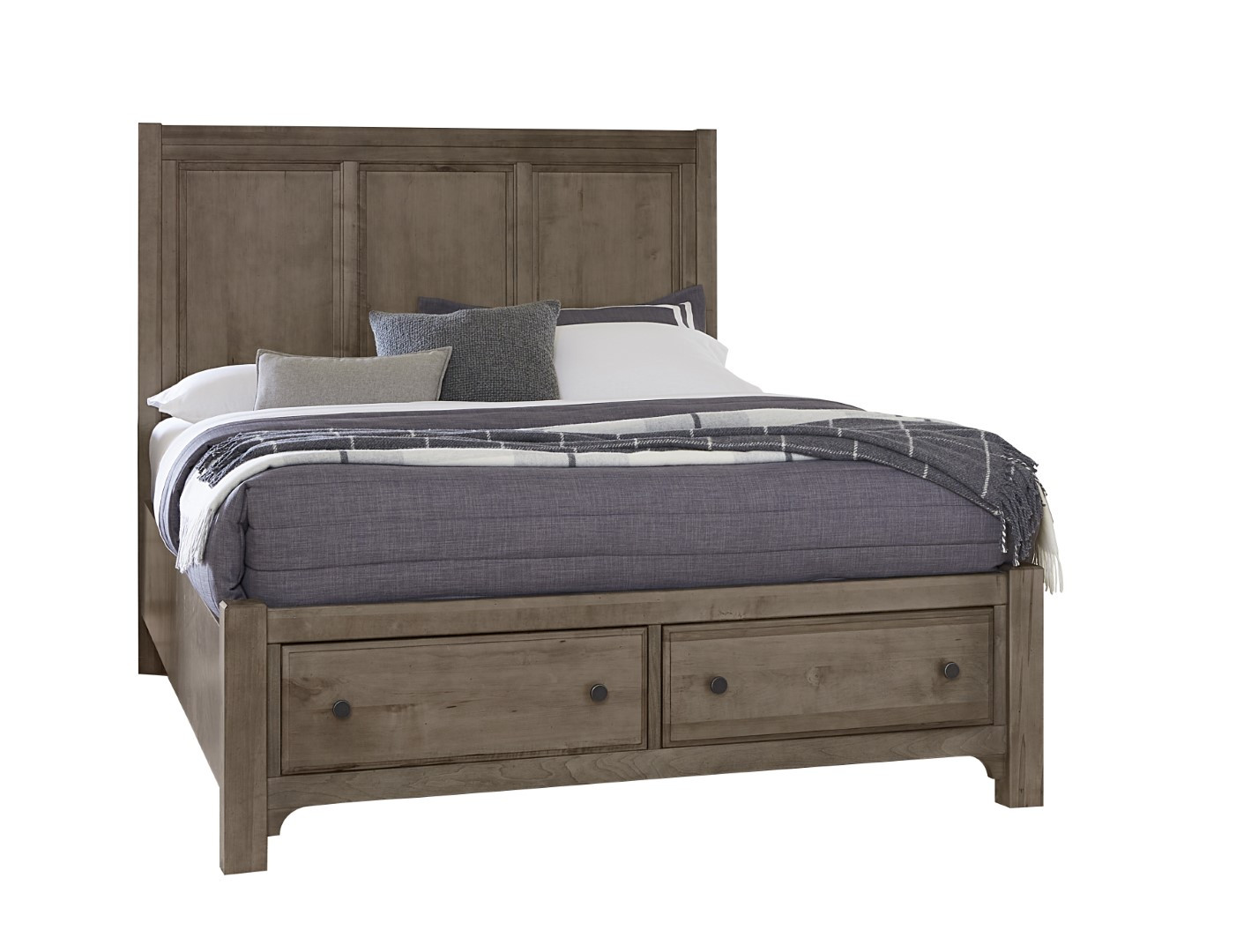 King Panel Bed with storage footboard