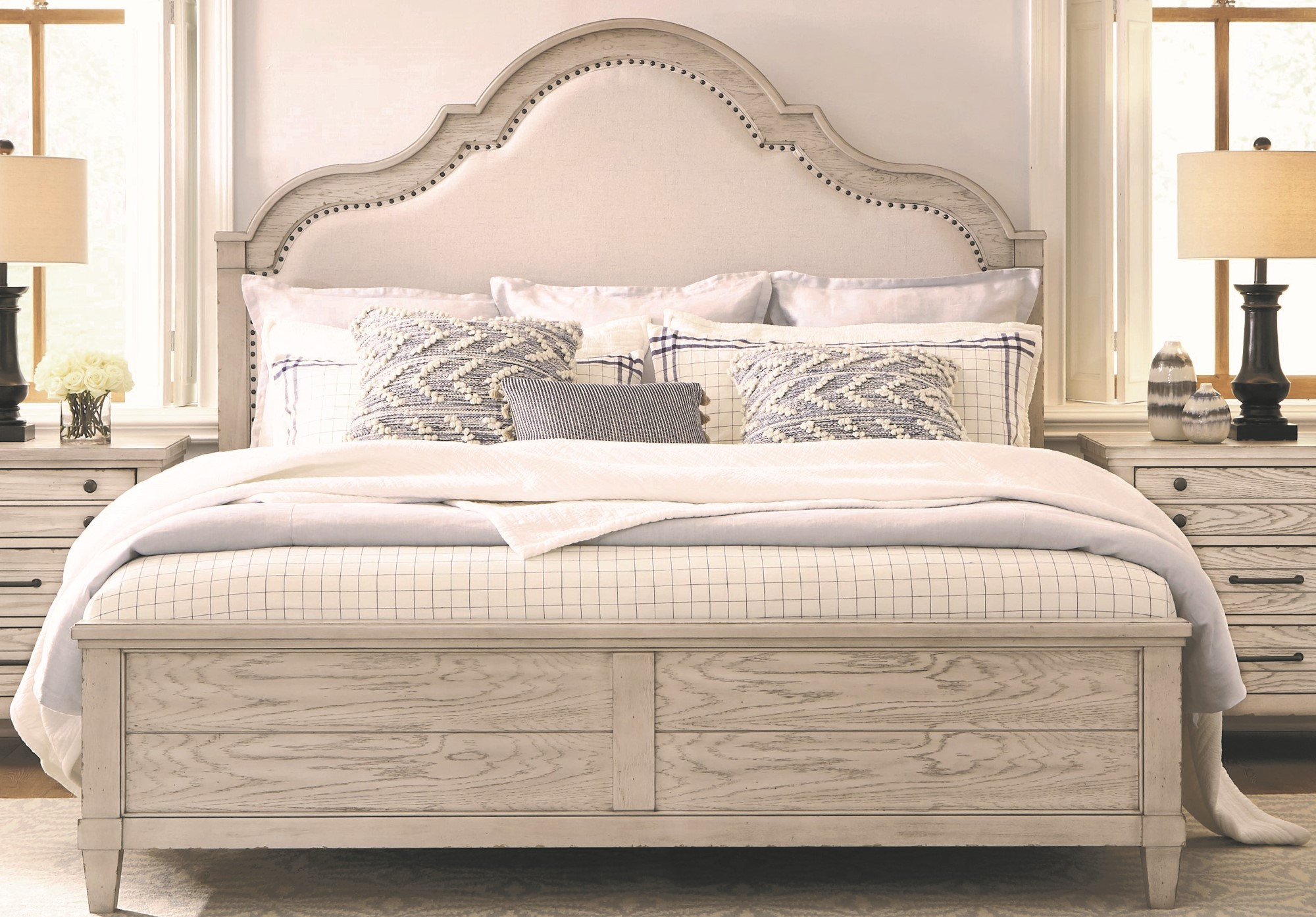 Queen Upholstered Panel Bed