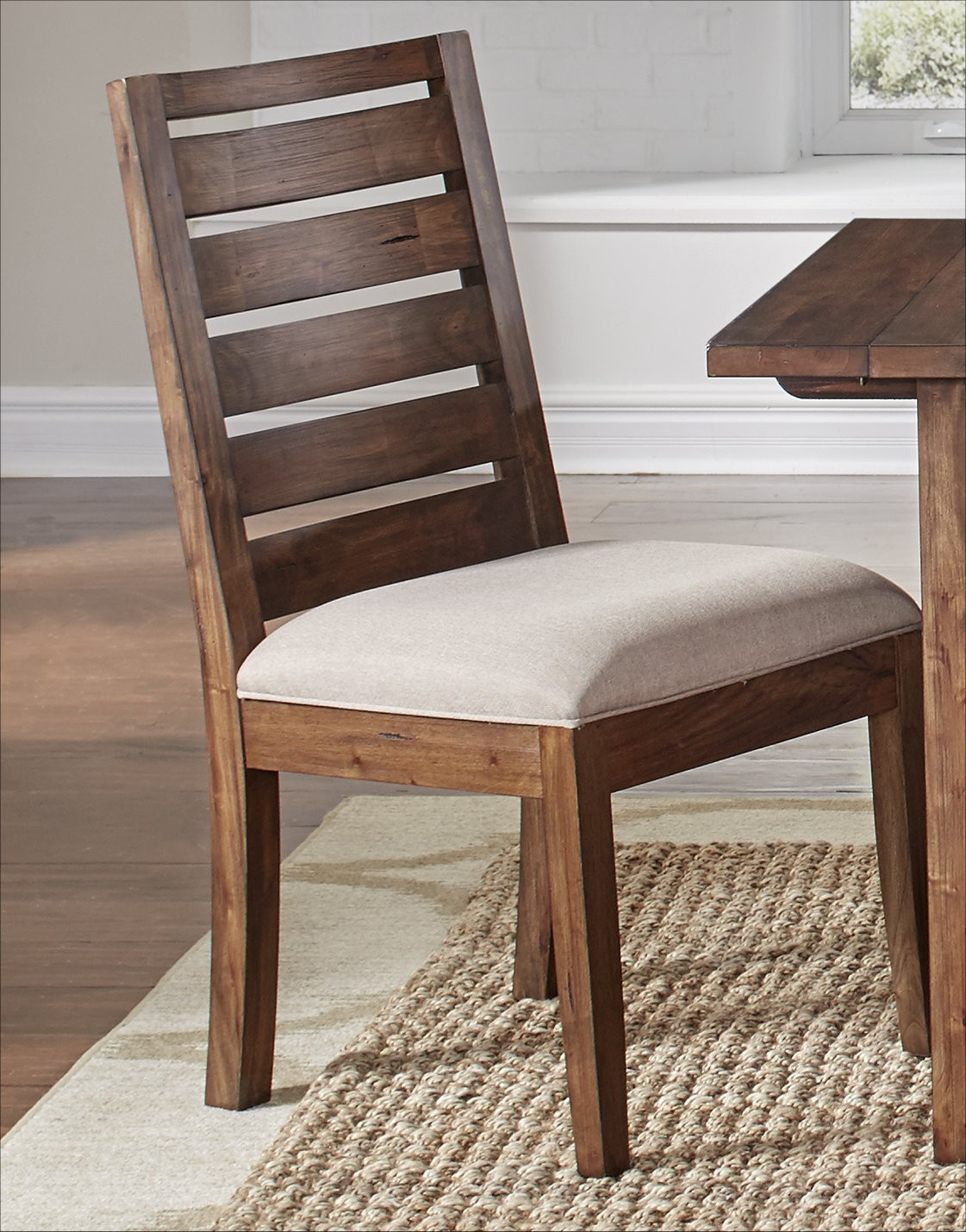 Ladderback Upholstered Seat Side Chair