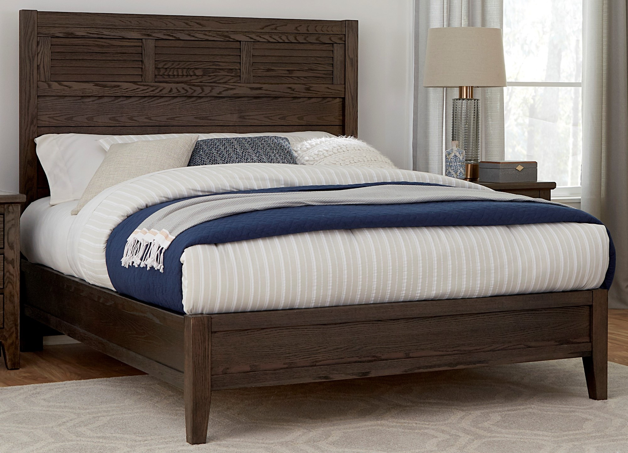 Queen Louvered Bed with Low Profile Footboard