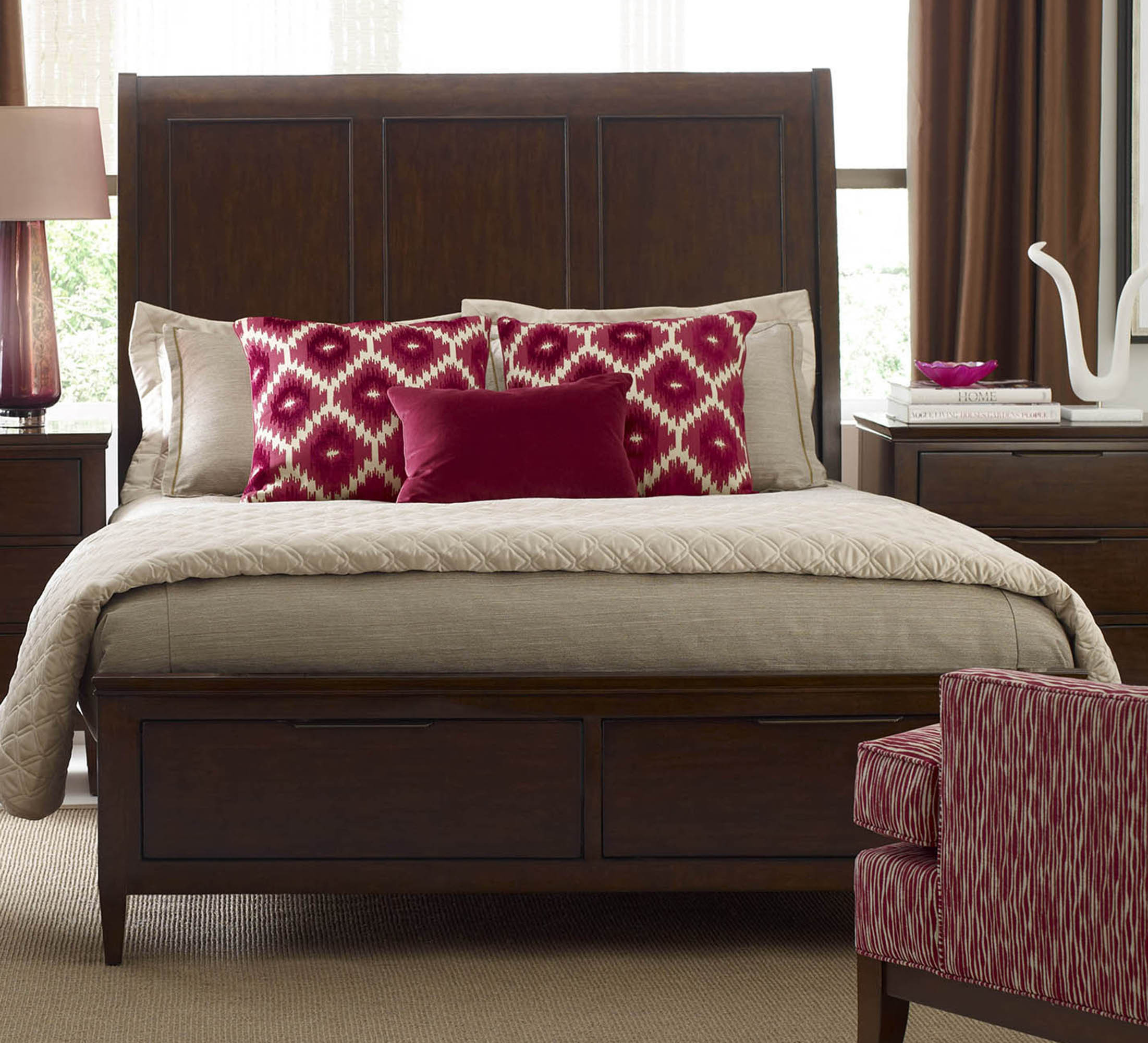 Queen Caris Sleigh Storage Bed