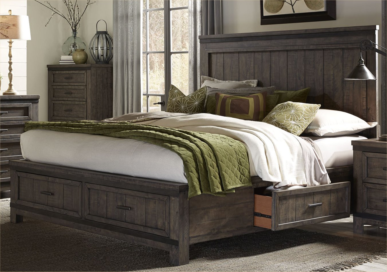 Queen Three Sided Storage Bed