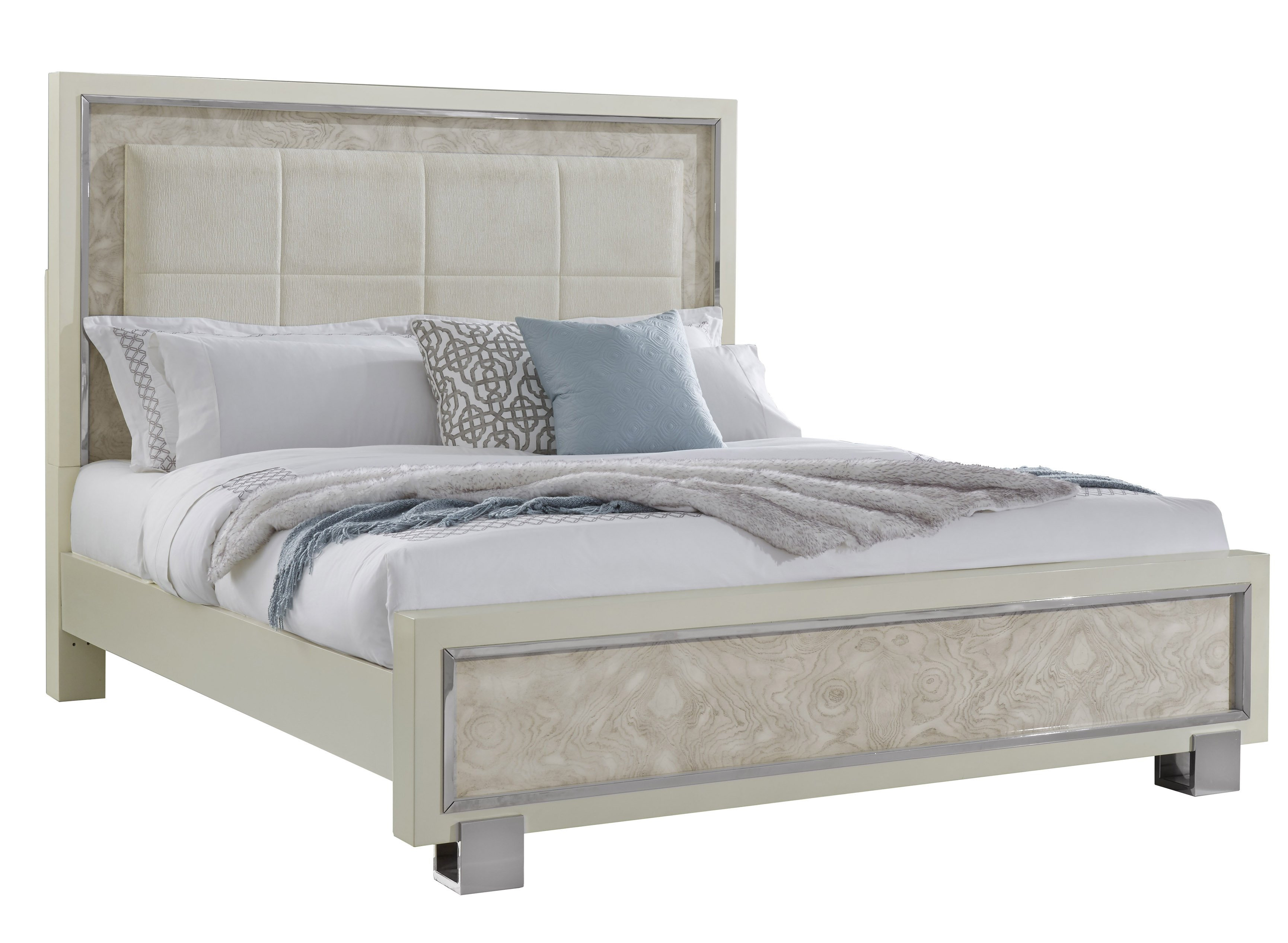 King Upholstered Panel Bed