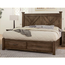 Cal King X Bed W/ Storage Footboard