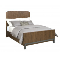 Chevron Walnut King Bed