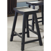 24 Inch Sawhorse Barstool-Black