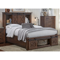 Cal King Storage Headboard W/ Rotating Storage Bed