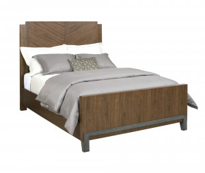 Chevron Walnut King Bed