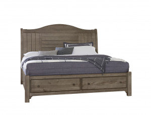 Queen Sleigh Bed with storage footboard