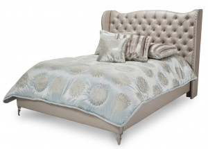 Queen Upholstered Platform Bed-Frost