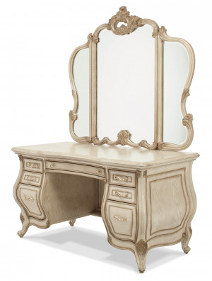 Glass Top Vanity & Mirror