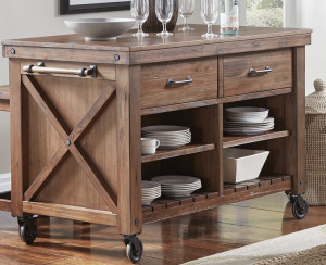 Kitchen Island w/Wood Top