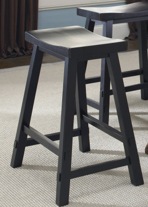 24 Inch Sawhorse Barstool-Black