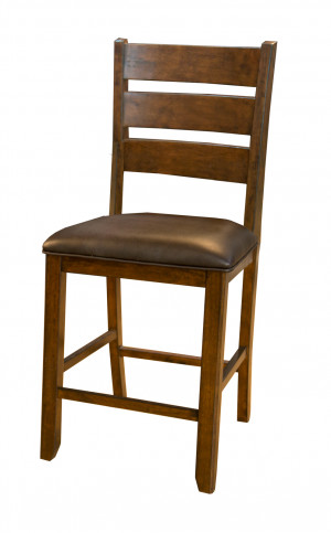 Ladderback Upholstered Counter Stool