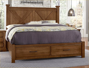 Queen X Bed W/ Storage Footboard