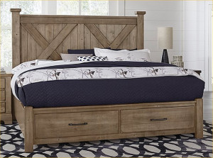 Queen X Bed W/ Storage Footboard