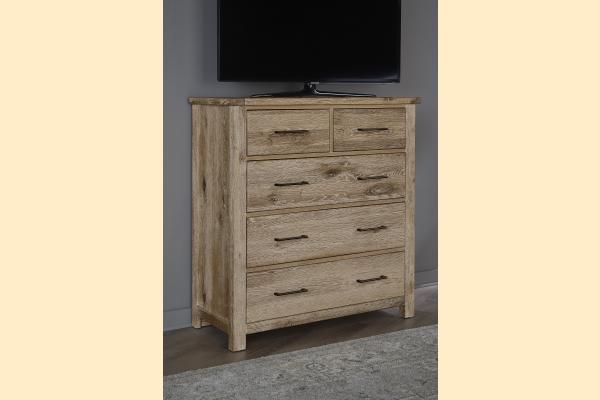 Vaughan Bassett Dovetail - Sun Bleached White Standing Dresser