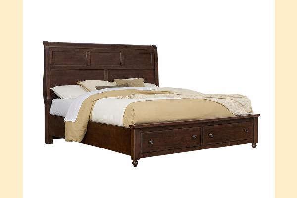 Vaughan Bassett Vista- Warm Cherry Queen Sleigh Storage Bed