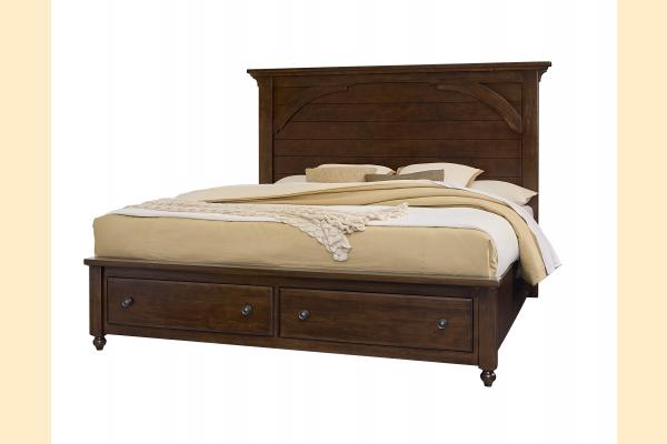 Vaughan Bassett Vista- Warm Cherry Queen Mansion Storage Bed