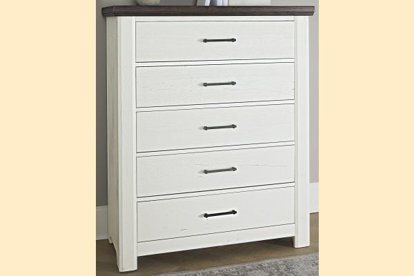 Vaughan Bassett Yellowstone - White/Buckskin Five Drawer Chest