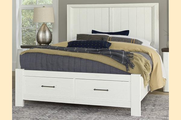 Vaughan Bassett Yellowstone - White/Buckskin Queen Yellowstone Storage Bed