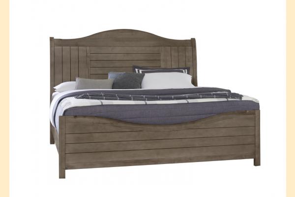 Vaughan Bassett Cool Farmhouse- Grey Queen Sleigh Bed