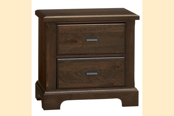 Vaughan Bassett Lancaster County- Amish Walnut Two Drawer Nightstand