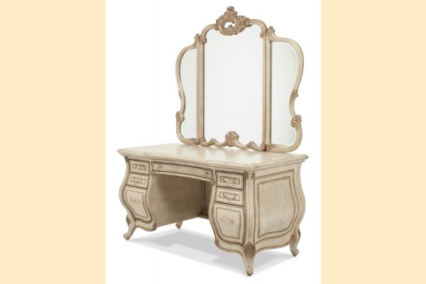 Aico Platine de Royale Glass Top Vanity & Mirror