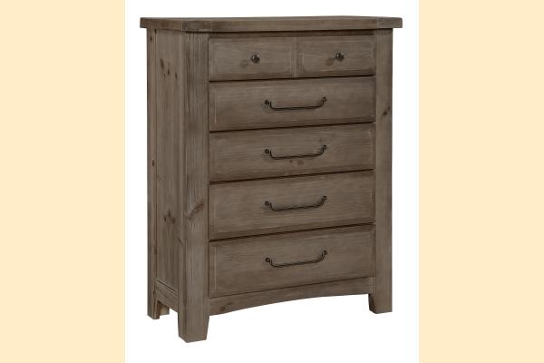 Vaughan Bassett Sawmill-Saddle Grey 5 Drawer Chest