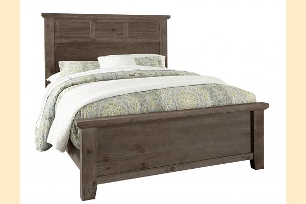 Vaughan Bassett Sawmill-Saddle Grey Queen Louver Bed