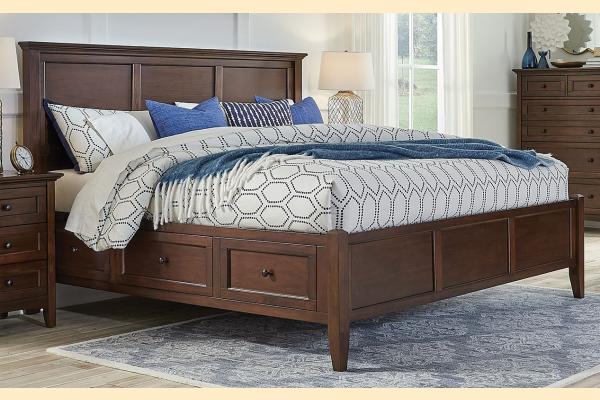 A-America Westlake-Cherry Brown Cal King Storage Bed