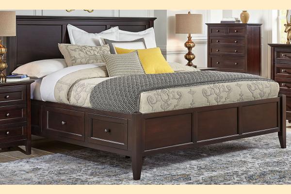 A-America Westlake-Dark Mahogany Queen Storage Bed