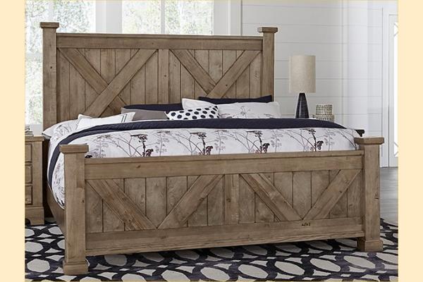 VB Artisan & Post  Cool Rustic-Stone Grey King X Bed W/ Matching Footboard