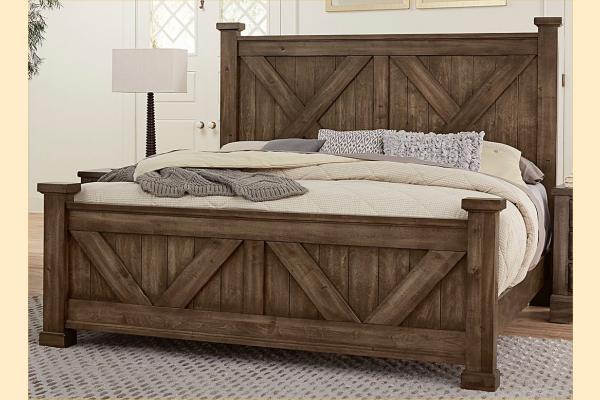 VB Artisan & Post  Cool Rustic-Mink King X Bed W/ Matching Footboard